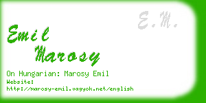 emil marosy business card